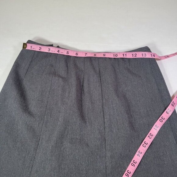 Nanette Lepore Professional Gray A-Line Skirt With Pleated Accent Size 4 - Picture 4 of 6